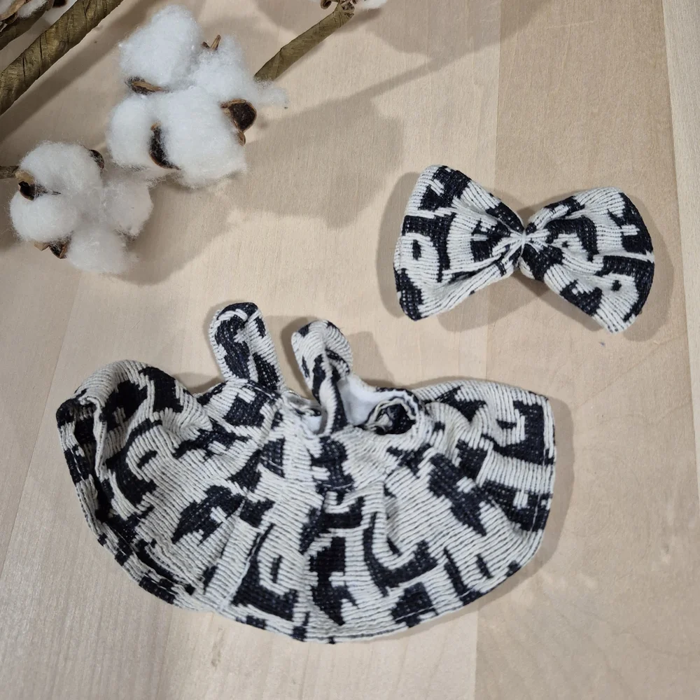 🖤🤍NEW🖤🤍 ADORABLE!! LABUBU 2PC SET DRESS AND BOW ONLY